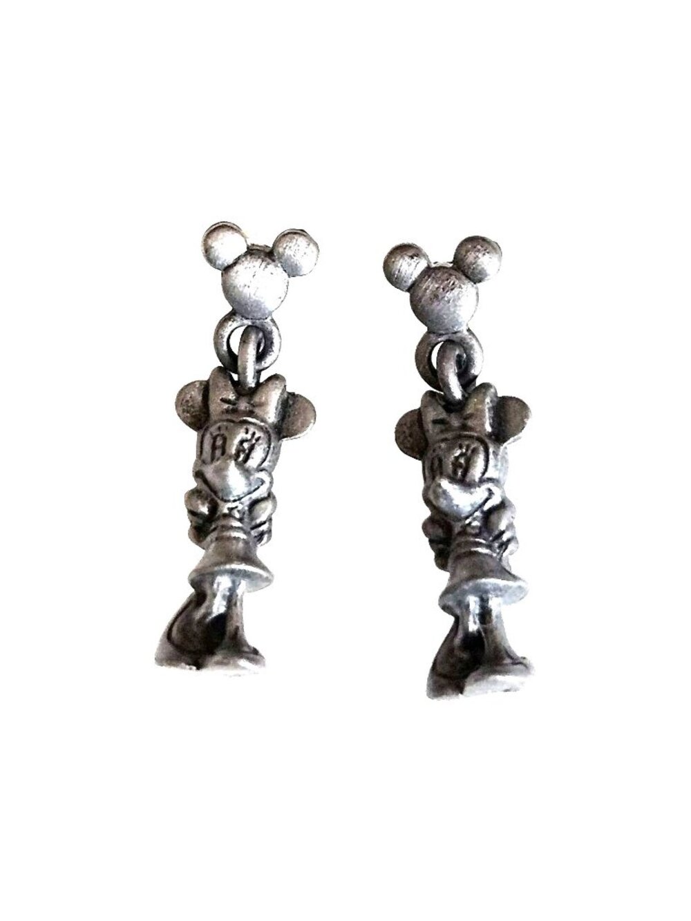 Disney Minnie Mouse Pewter Dangle Pierced Earrings
